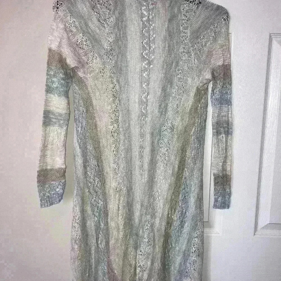 Open Knit Open Face lightweight long cardigan Exc Con size Medium - Picture 5 of 7